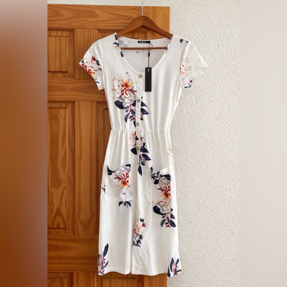 Floral White Dress